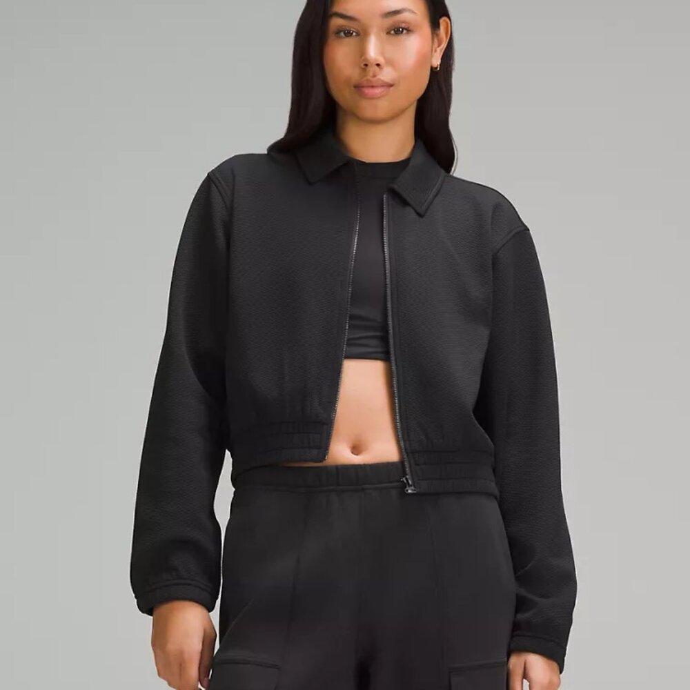 lululemon Bubble-Knit Zip Up jacket black size 6